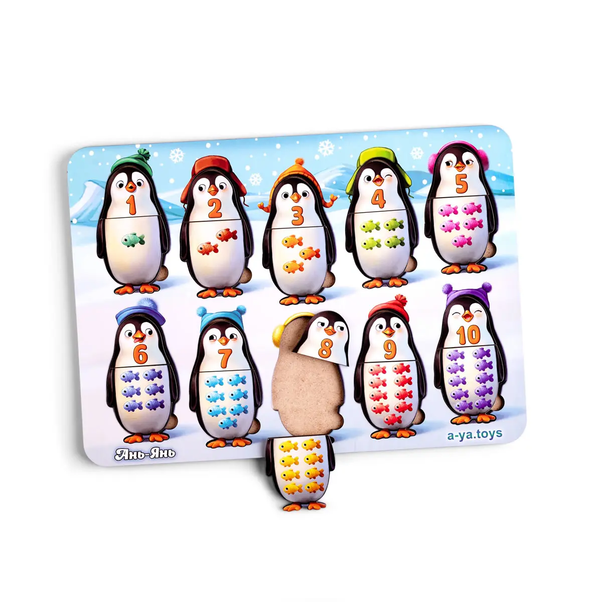 Formen-Puzzle "Pinguine - Zählen"