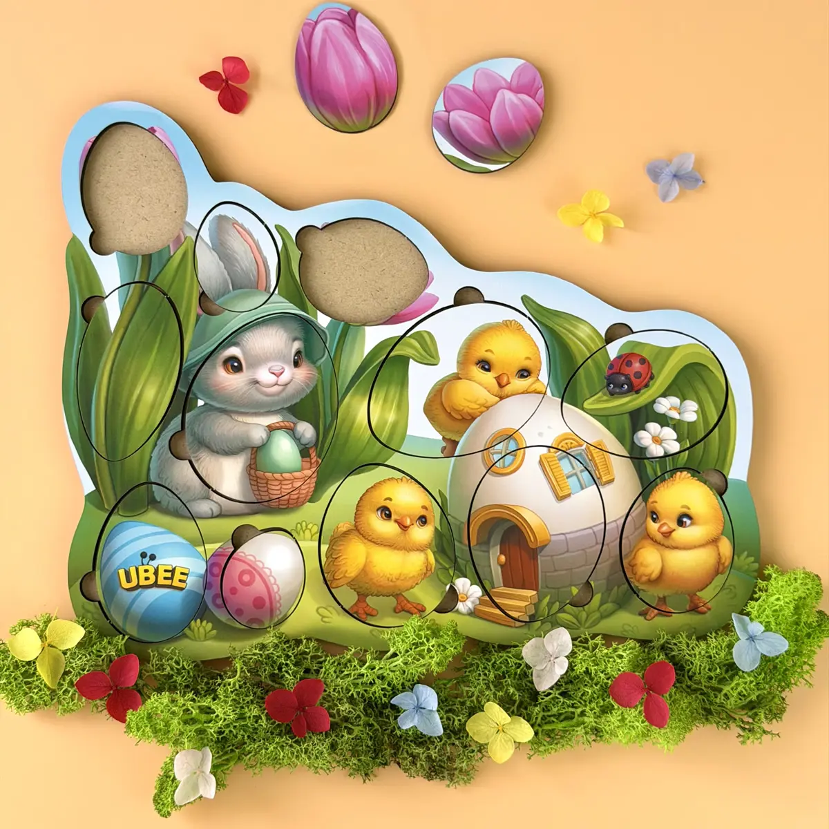 Вкладыш "Пасхальные цыплята - яичные вкладыши"