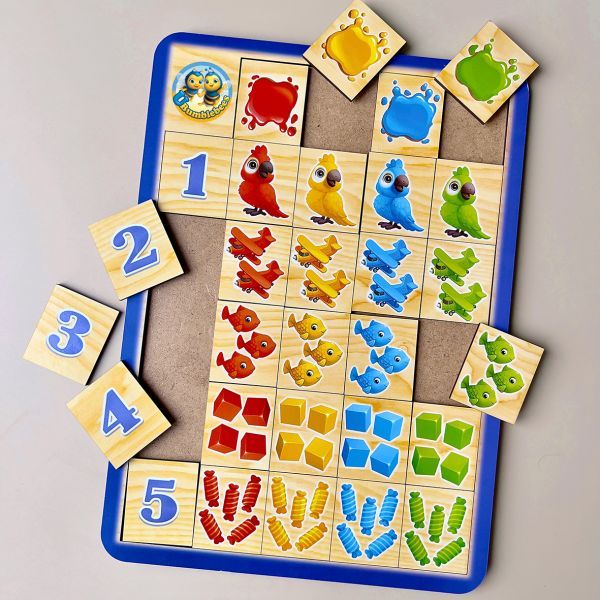 Puzzle "Porównaj i dopasuj: kolor i wynik"