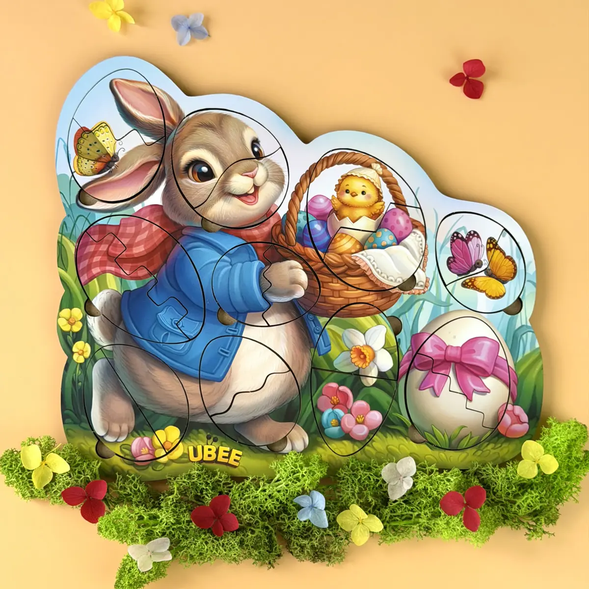 Вкладыш "Пасхальный зайчик - яичные пазлы"