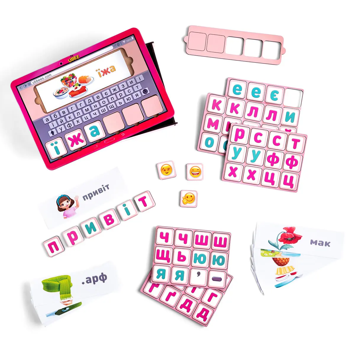 Board for girls "Assemble words using pictures" ukrainian language