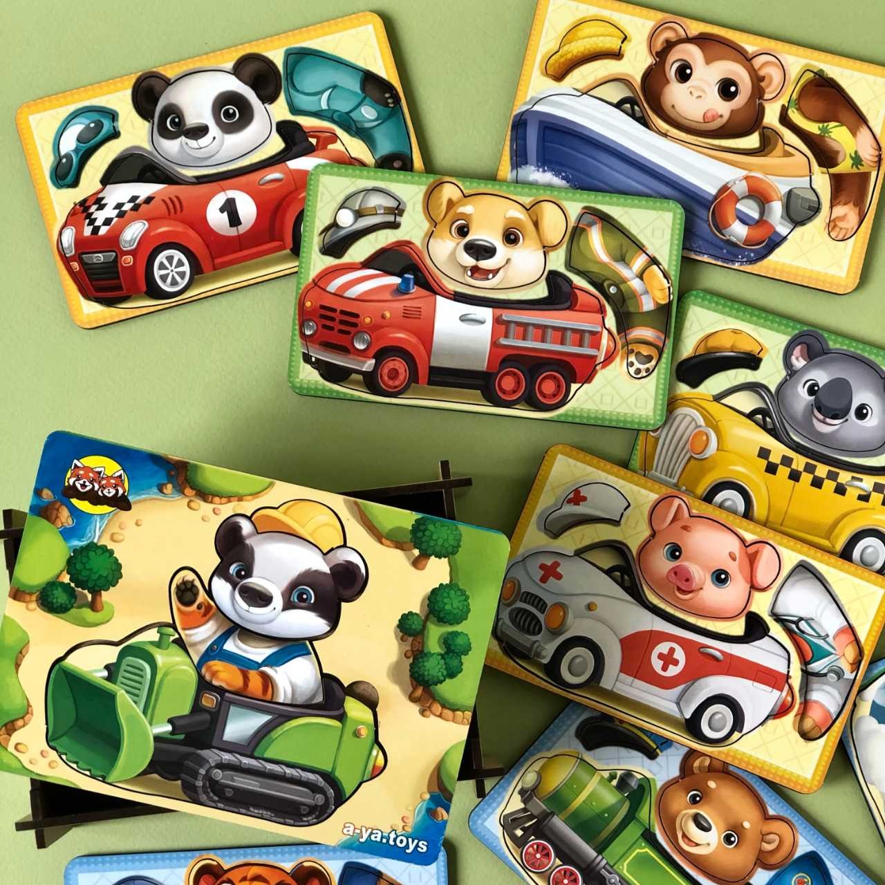 Puzzle with cards "Happy drivers"