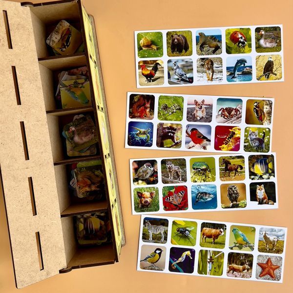 Дерев'яний сортер - комодик "Види тварин" Розвиваюча гра для дітей від 3 років